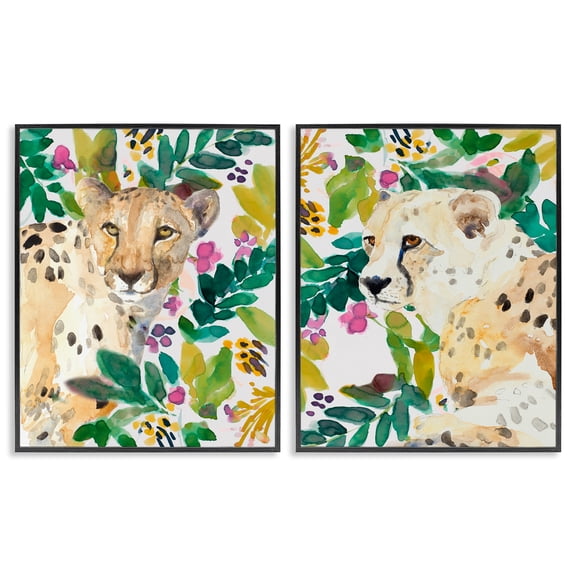 Stupell Industries Eclectic Botanical Garden Wildlife Black 2pc Framed Giclee Art Set, 11 x 14 each, by Lanie Loreth