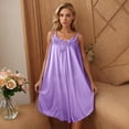 thumbnail image 6 of HomeGardon Nightgowns for Women,Summer Dresses Women's Short Sleeved Nightdress Imitation Silk Nightdress, 6 of 7