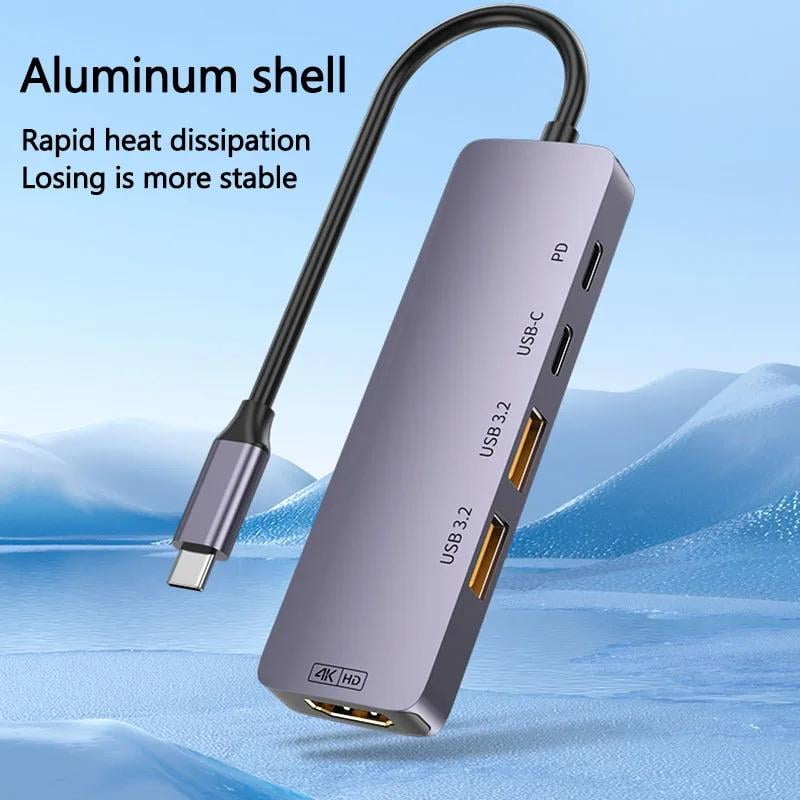 AUBEAMTO Type C USB Hub, 10Gbps USB C Hub, USB C Splitter with 4K@60HZ HDMI, 1 USB C 3.2 and 2 USB A 3.2 Data Ports,  140W PD, for MacBook, Mac Mini, XPS, Laptop and USB C Devices