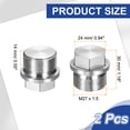 thumbnail image 2 of M27 x 1.5 Male Pipe Plug 2Pcs Oil Drain Plug 304 Stainless Steel Hex Flange Socket, 2 of 7