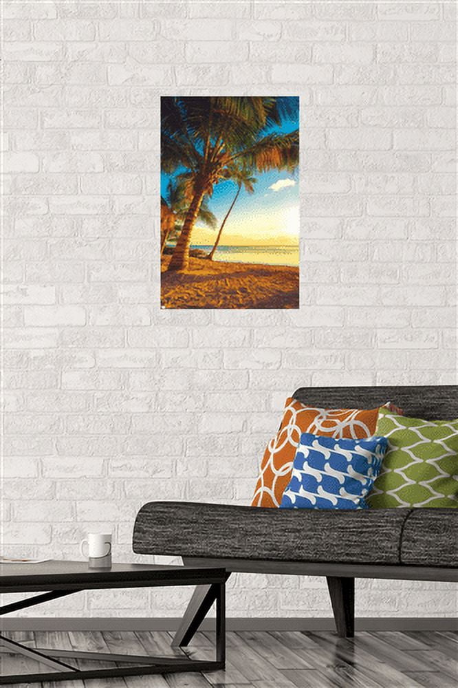 Scenery - Sunset on the Beach Wall Poster, 14.725" x 22.375"