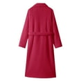 thumbnail image 7 of Women's Double Sided Plush Knee Length Robe, Belted Shawl Collar Bathrobe with Pockets, Soft Flannel Sleepwear, Cozy Long Loungewear, Warm Fleece Open Front Gown Red One Size, 7 of 7