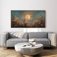 thumbnail image 5 of TOARTi Boho Floral Full Moon Framed Canvas Wall Art Flower Field Vintage Landscape Painting Nature Scenery Decor for Living Room Bedroom Farmhouse 20x40 Inch, 5 of 10