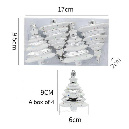 

Christmas Decoration Christmas Ball Shape Christmas Tree Decoration Props Christmas Pendant Plastic Ball Painted Christmas Tree Balls-4pcs set-2.36inches