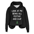 thumbnail image 2 of Baqcunre Womens Hoodies Women's Printed Casual Sweatshirt Winter Sweatshirt Top Christmas Red Casual Printed Sweatshirt Women Sweatshirt Womens Fall Tops Black L, 2 of 4