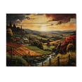thumbnail image 3 of Designart "Pastoral Dreams in Green and Orange Vineyard" Farmhouse Print on Natural Pine Wood, 3 of 5