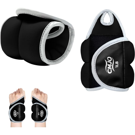 KKFEN-Wrist Weights with Thumb Loops Lock for Men Women 0.5lb*2 1lb*2 2lbs*2 Ankle Weights Weighted Gloves for Strength Training Running Walking Exercises
