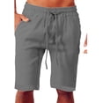 thumbnail image 5 of Cilcicy Casual Drawstring Waistband Thin Linen Men Shorts, 5 of 5