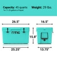 thumbnail image 2 of RTIC 45 QT Ultra-Tough Rotomolded Hard-Sided Ice Chest Cooler, Seafoam Green, Fits 58 Cans, 2 of 5