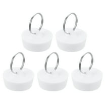 Uxcell 5 Pack Rubber Sink Plug, Bathtub Drain Stopper Fit for 1-5/16" to 1-3/8", White