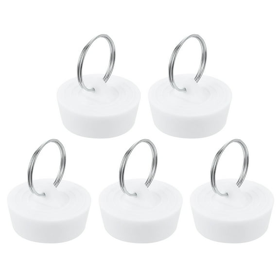 Uxcell 5 Pack Rubber Sink Plug, Bathtub Drain Stopper Fit for 1-5/16" to 1-3/8", White