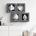thumbnail image 2 of PixonSign Framed Wall Art Collage Print Gallery Set Tropical Jungle Leaf Silhouettes Nature Wilderness Illustrations Minimalism Beach Black White for Living Room, Bedroom, Office - 12"x12"x4 BLACK, 2 of 6