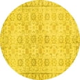 thumbnail image 1 of Ahgly Company Indoor Round Persian Yellow Traditional Area Rugs, 6' Round, 1 of 4