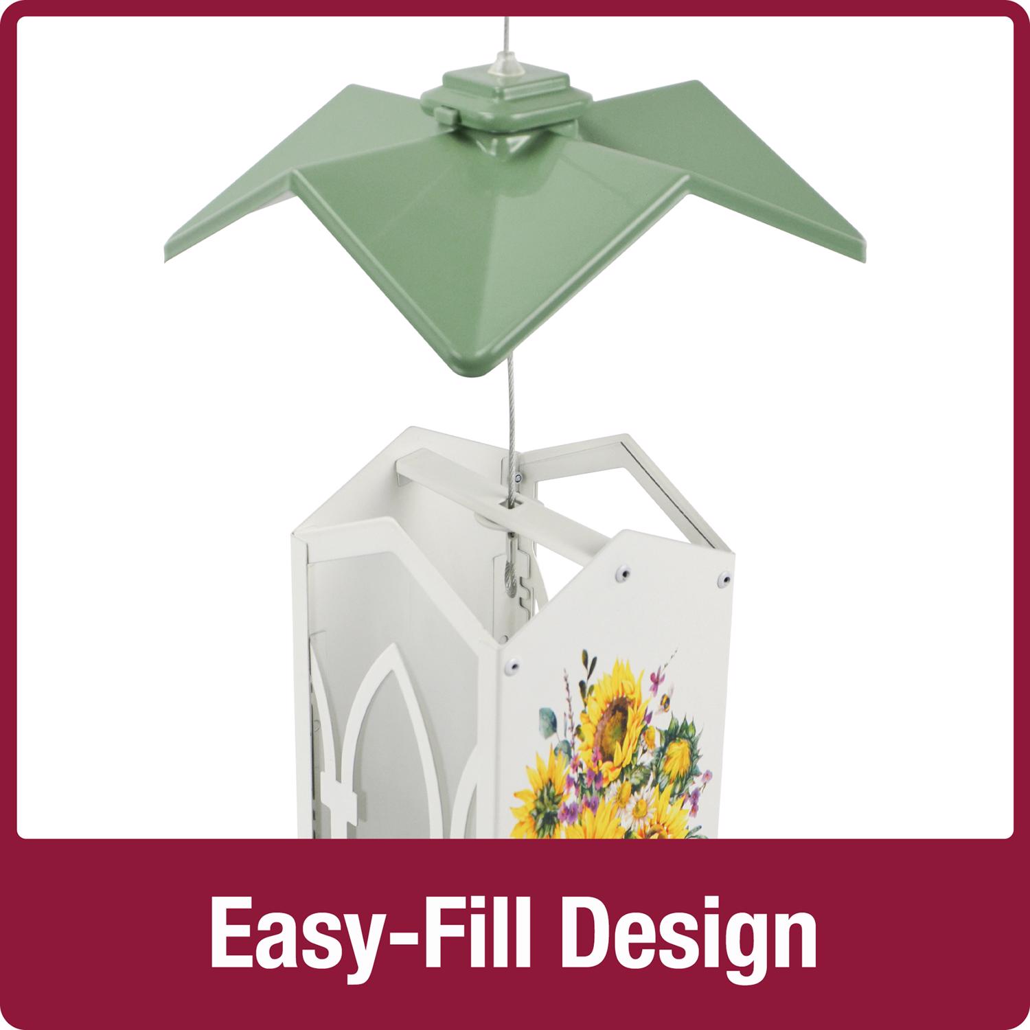 Nature's Way Country Cottage Metal Gazebo Bird Feeder 1.56 Qt, Green