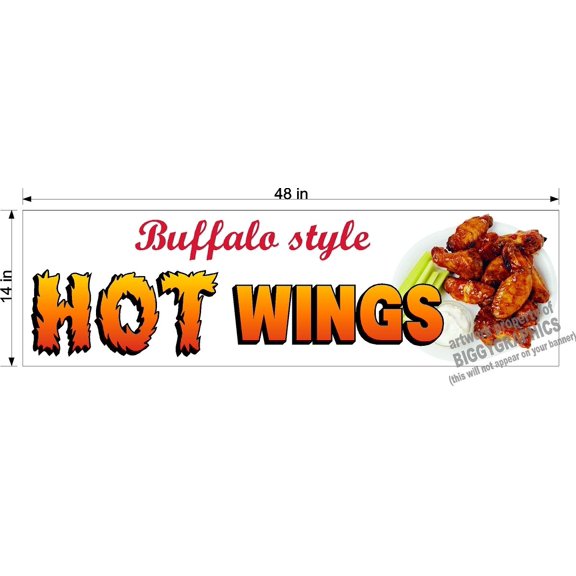 BUFFALO STYLE HOT WINGS VINYL BANNERS