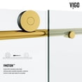 thumbnail image 5 of VIGO Elan 56 to 60 in. W x 76 in. H Frameless Sliding Shower Door with VMotion in Matte Brushed Gold with Clear Glass, 5 of 13
