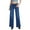 Blue, variant on Seductiva Women's Wide Leg Jeans Women's Washed Ground Loose Slightly Cropped Mid Jeans Straight Leg Stretchy Jeans
