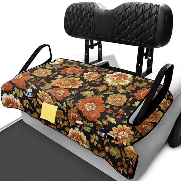 Uourmeti Golf Cart Seat Cover Washable Terry Cloth, Compatible with Sports Club Car Golf Cart, for Club Cars EZGO, Flowers