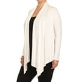 thumbnail image 2 of MOA COLLECTION Women's Plus Size Solid Casual Long Sleeve Drape Front Open Jacket Cardigan, 2 of 4