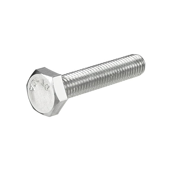 M10-1.5 x 50mm Left Hand Hex Head Bolt, 304 Stainless Steel Reverse Fully Threaded  Fastener Screws Bolts for Machinery, Automobiles and Construction