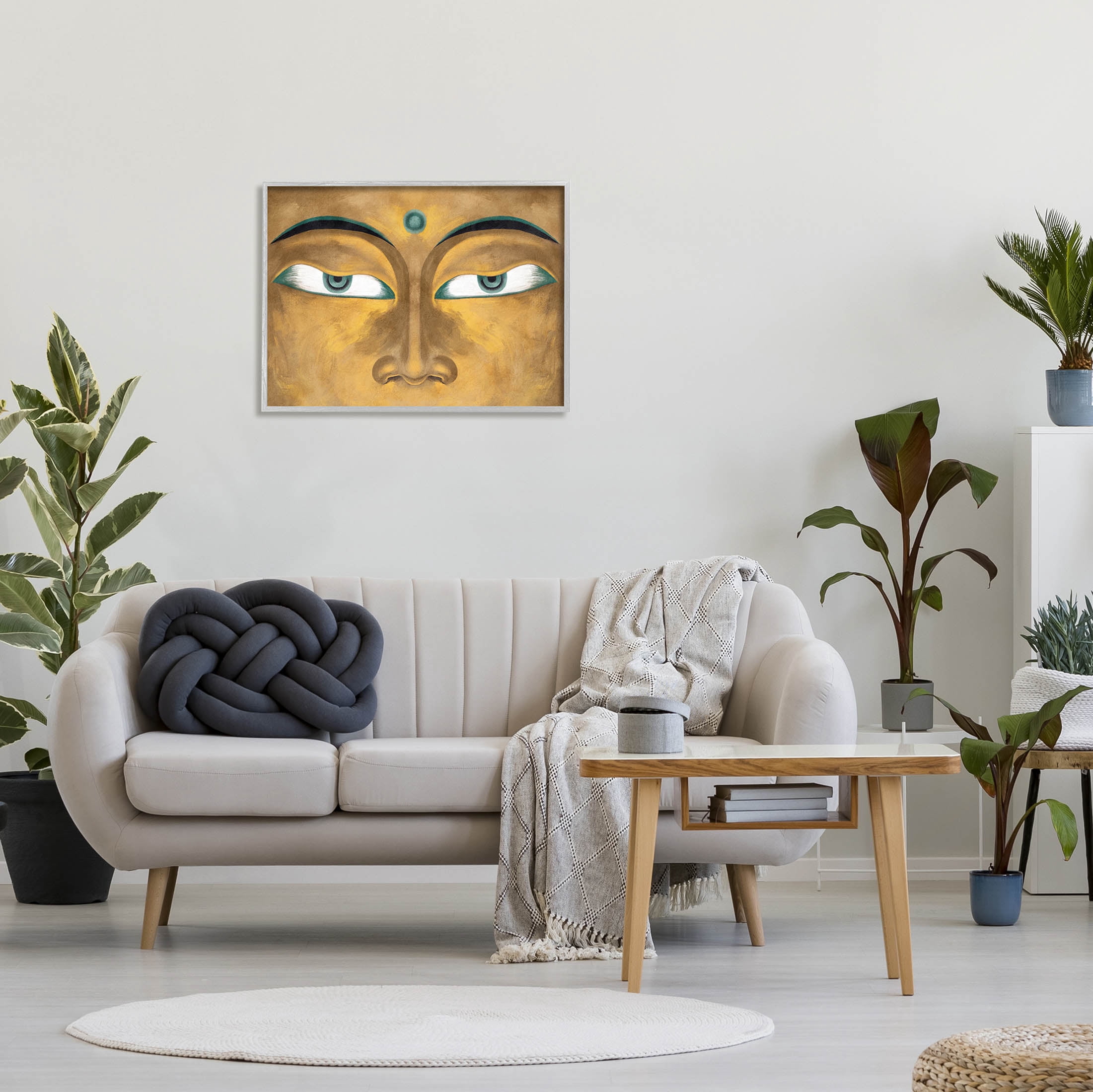 Stupell Industries Indian Bindi Close Up Portrait Graphic Art Gray Framed Art Print Wall Art, Design by Lil' Rue