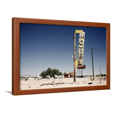- Hotel Sign Ruin along Historic Route 66 Framed Print Wall Art By Andrew Bayda