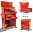 thumbnail image 2 of Dawmilon 8-Drawer Rolling Tool Chest with Wheels, Detachable Metal Tool Storage Cabinet, Lockable Garage Tool Cart, Red, 2 of 8