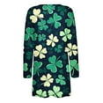 thumbnail image 4 of Cavosen St.Patrick's Day Womens Cardigan with Pockets Sweaters Green Duster Shamrock Print Festival Open Front Cardigan Long Sleeve Lightweight Sweaters Vacation Outwear L, 4 of 5