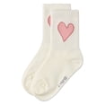 thumbnail image 5 of MeMoi Girls Pointelle Ribbed Cotton-Rich Crew Sock with Cross-Stitch Heart - Girls - Female, 6, White-Red, 5 of 9