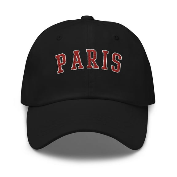 Paris Red Embroidered Hat (Black)