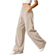 thumbnail image 7 of ClodeEU Women's Drawstring Elastic High Waist Wide Leg Corduroy Pants,Solid Color Loose Casual Trousers With Pockets ,Women's Plus XXL, 7 of 7