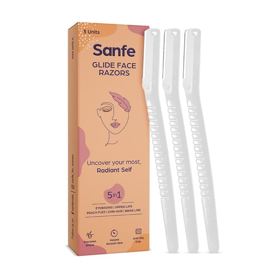 Sanfe Glide Face Razor For Painfree Facial Hair Removal-3 Units