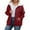Red, variant on Bibifish Womens Jackets Oversized Fall Winter Warm Fleece Zip Up Hooded Jackets Casual Long Sleeve Solid Color Soft Outerwear Coats With Pocket