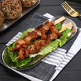 thumbnail image 3 of Plato de comedor de acero inoxidable dorado, plato de postre, bandeja para pasteles, frutos secos, plato de cocina para aperitivos, plato de cocina occidental para carne, utensilios para platos, 3 of 6