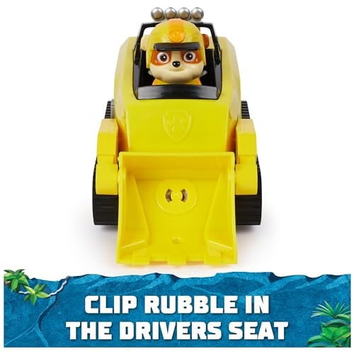 PAW Patrol Jungle Pups, Rubble Rhino Vehicle Truck & Collectible Action Figure
