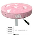 thumbnail image 4 of Balery Pink Flamingos And Flowers Velvet Round Bar Chair Cushion Cover Adjustable, Protects From Scratches And Stains, Soft & Washable Ideal For Wooden And Metal Stools - 14 Inch, 4 of 7
