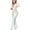 White, variant on Meichang Blazer And Pants Set for Women Elegant Open Front Double Breasted Blazers Long Sleeves Blazer Flared Pants Business Solid Suit Set