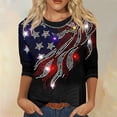 thumbnail image 2 of CIENVNSTG USA 250 Shirt Anniversary USA Shirt Women 250th Celebration Flag Print 1776-2026 Tshirt 3/4 Sleeve Shirts for Women Black M, 2 of 5