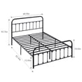 thumbnail image 5 of Katkuca Metal Bed Frame with Headboard & Footboard, Steel Slat Support Mattress Foundation, Queen Size, Black, 5 of 9