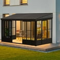 thumbnail image 4 of Domi Outdoor Living 12x14FT Wall Mounted Sunroom, Detachable PC Screen House, Lockable Sliding Front and Side Doors, for Deck Patio, 4 of 8