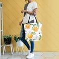 thumbnail image 4 of FORMRS Womens Canvas Tote Bag with Zipper Inner Pocket Shoulder Handbag, Orange Bees, 4 of 7