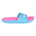 thumbnail image 2 of Nike Kawa Big Kid's Slides Gamma Blue/Pink Blast/White 819353-400, 2 of 6