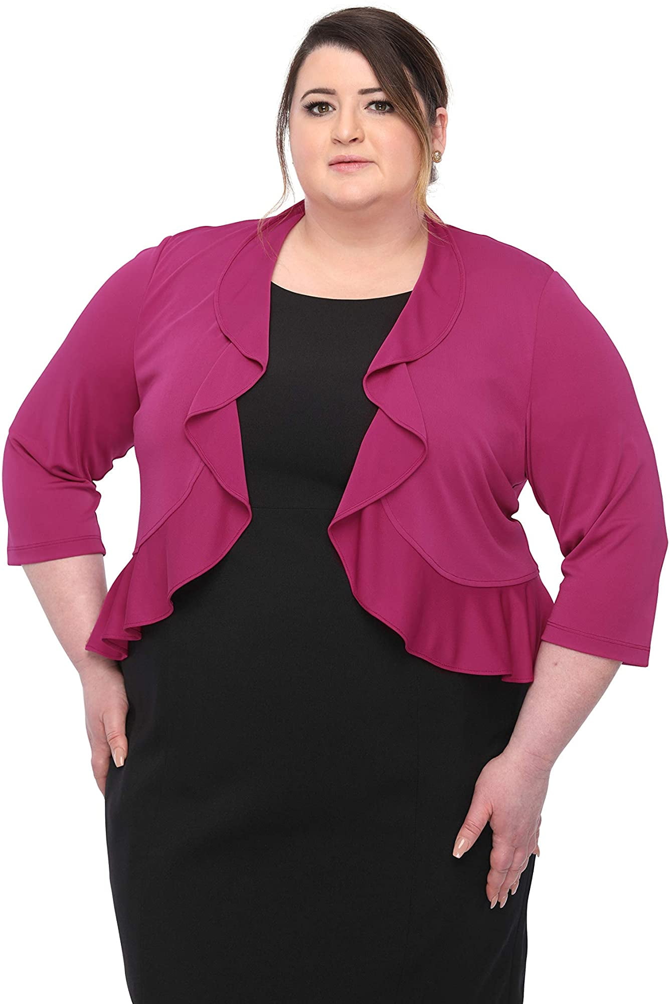 pink plus size shrug
