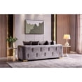 thumbnail image 2 of Impreza Thick Velvet Fabric Sofa Made With Wood in Gray, 2 of 6