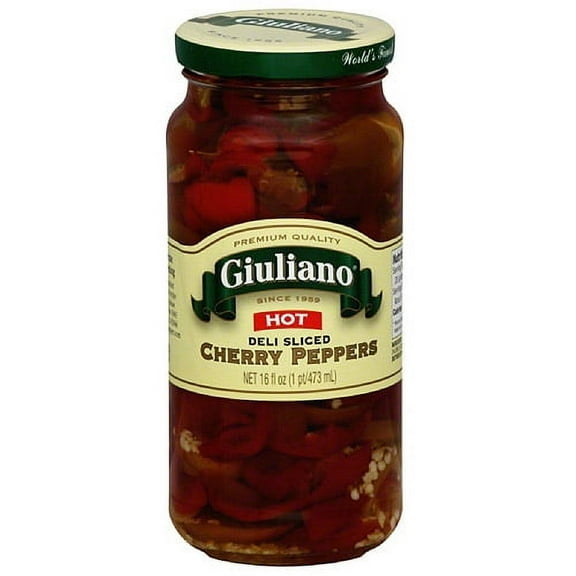 ***Discontinued***Giuliano Deli Sliced Hot Cherry Peppers, 16 fl oz, (Pack of 6)