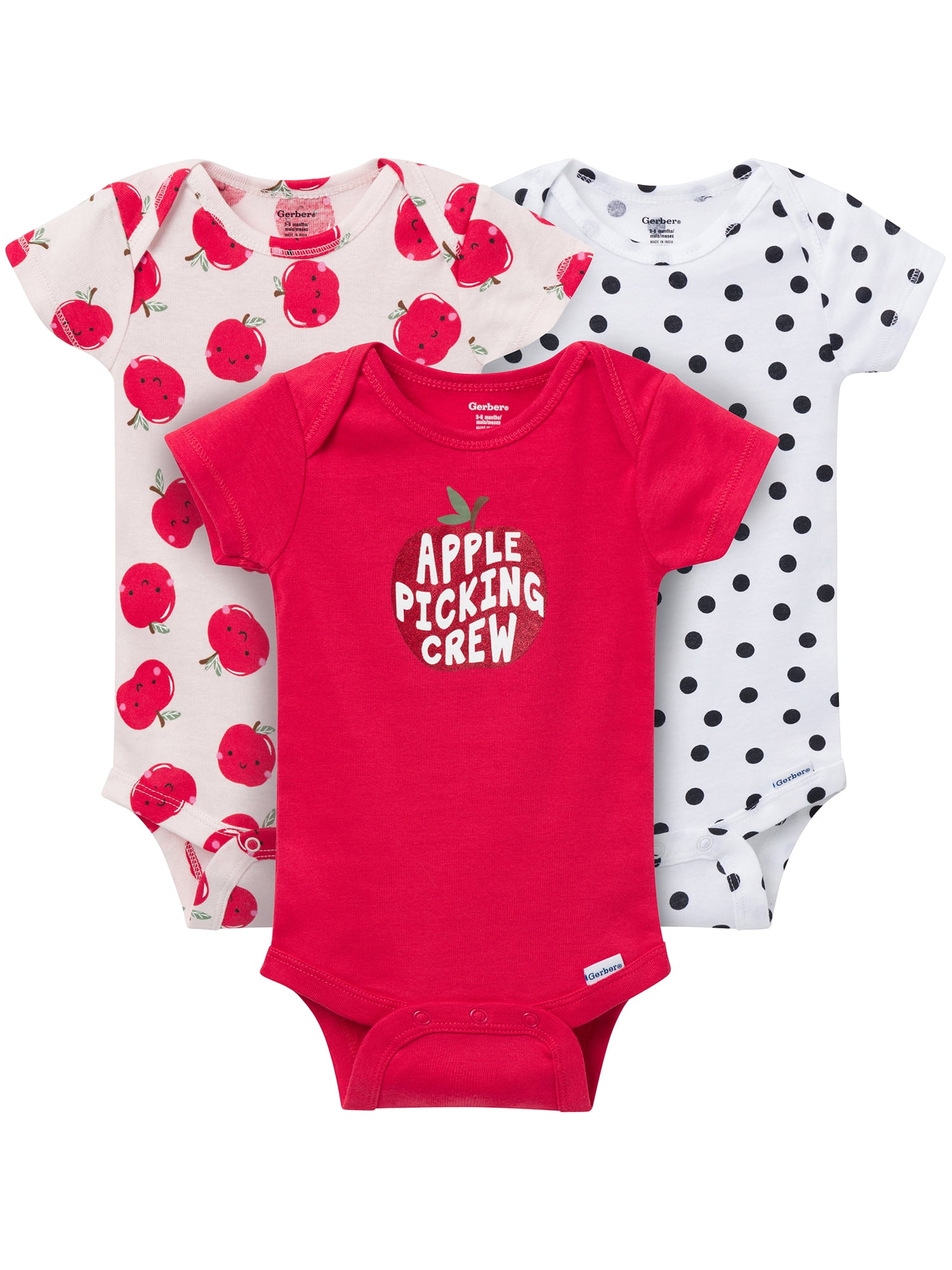 Gerber Gender Neutral Short Sleeve Onesies, 6-Pack, Sizes Newborn - 18 Months