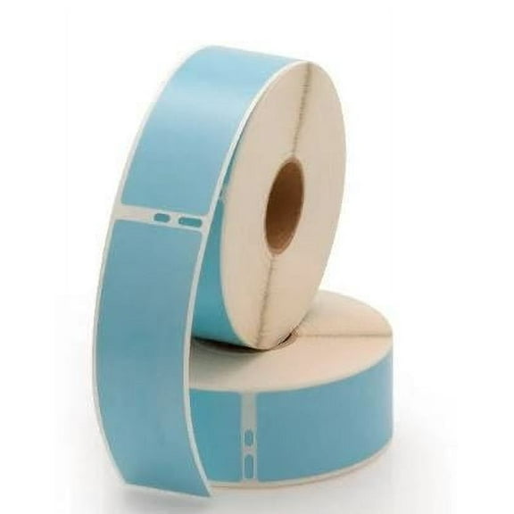 LabelValue Compatible Dymo 30252 Blue Address Labels - (1-1/8" x 3-1/2") For Dymo 450, 4XL, Zebra Desktop Printers - 2 Blue Rolls Per Pack
