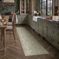 thumbnail image 3 of BERTHMEER 2'x8' Runner Rugs for Hallway Kitchen Bedroom Bathroom Entryway Entrance Oriental Floral Vintage Farmhouse Non Slip Machine Washable Traditional Distressed Rugs, Green, 3 of 7
