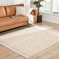 thumbnail image 5 of BoutiqueRugs Yasuo Contemporary Area Rug - Machine Washable - Peach, Beige - 5'3" x 7', 5 of 9