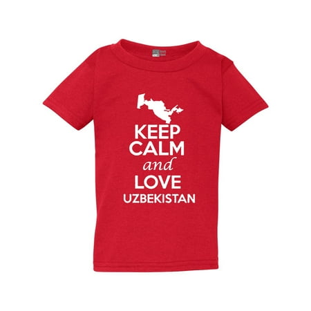 

Keep Calm And Love Uzbekistan Country People Patriotic Toddler Kids T-Shirt Tee